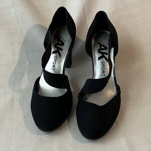 Anne Klein Black Velvet Heels | Size 8.5